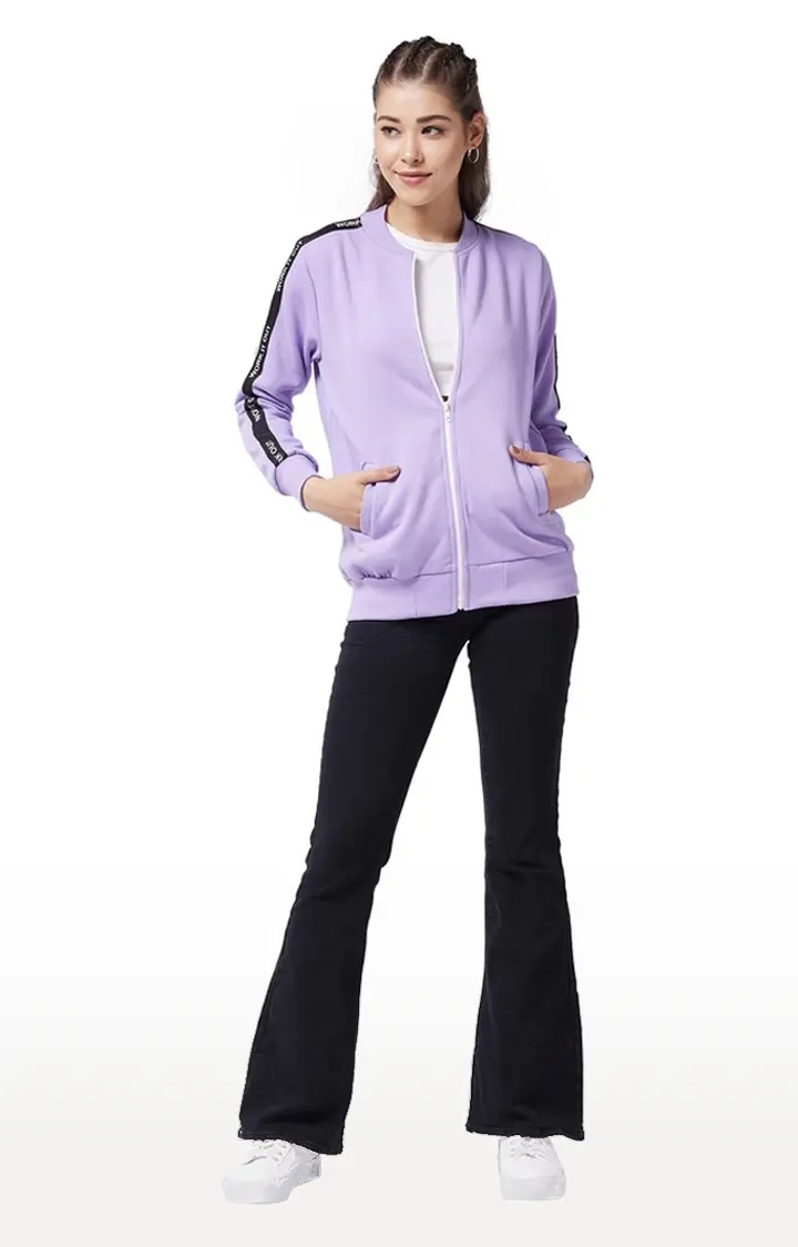 Women's Purple Polycotton SolidCasualwear Western Jackets