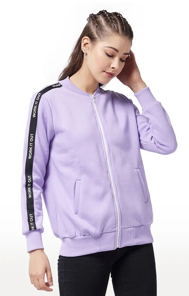 Women's Purple Polycotton SolidCasualwear Western Jackets