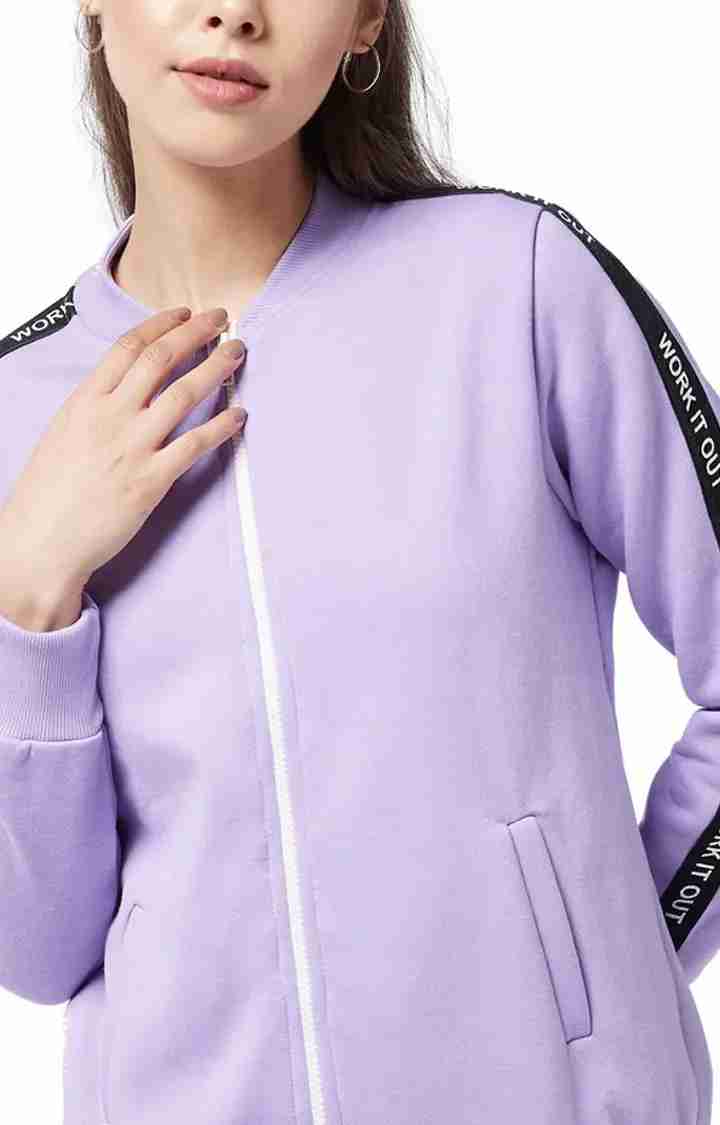 Women's Purple Polycotton SolidCasualwear Western Jackets