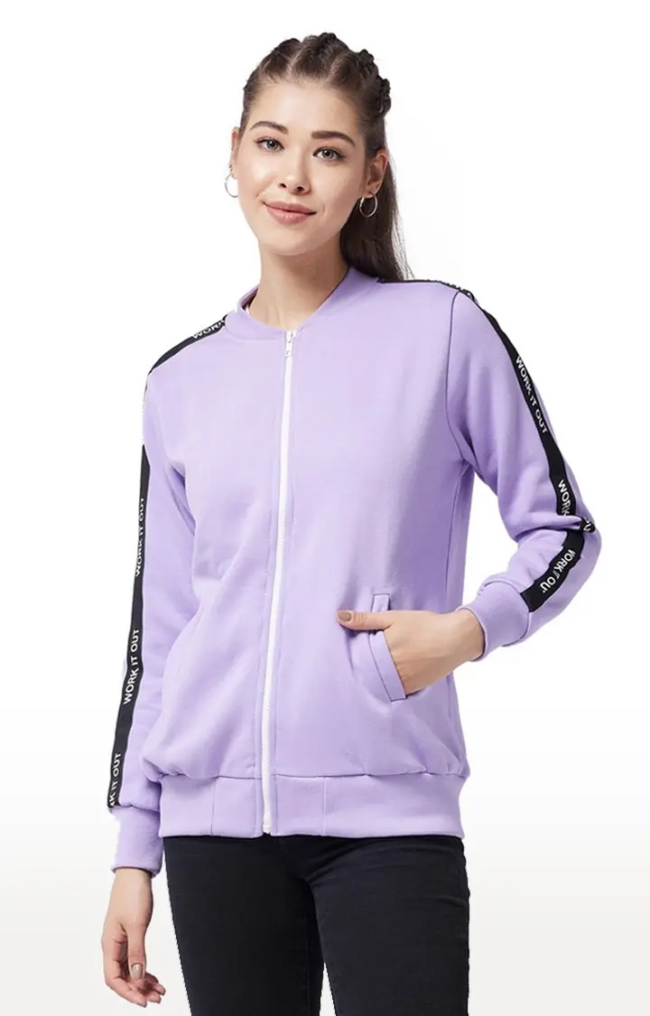 MISS CHASE | Women's Purple Polycotton SolidCasualwear Western Jackets