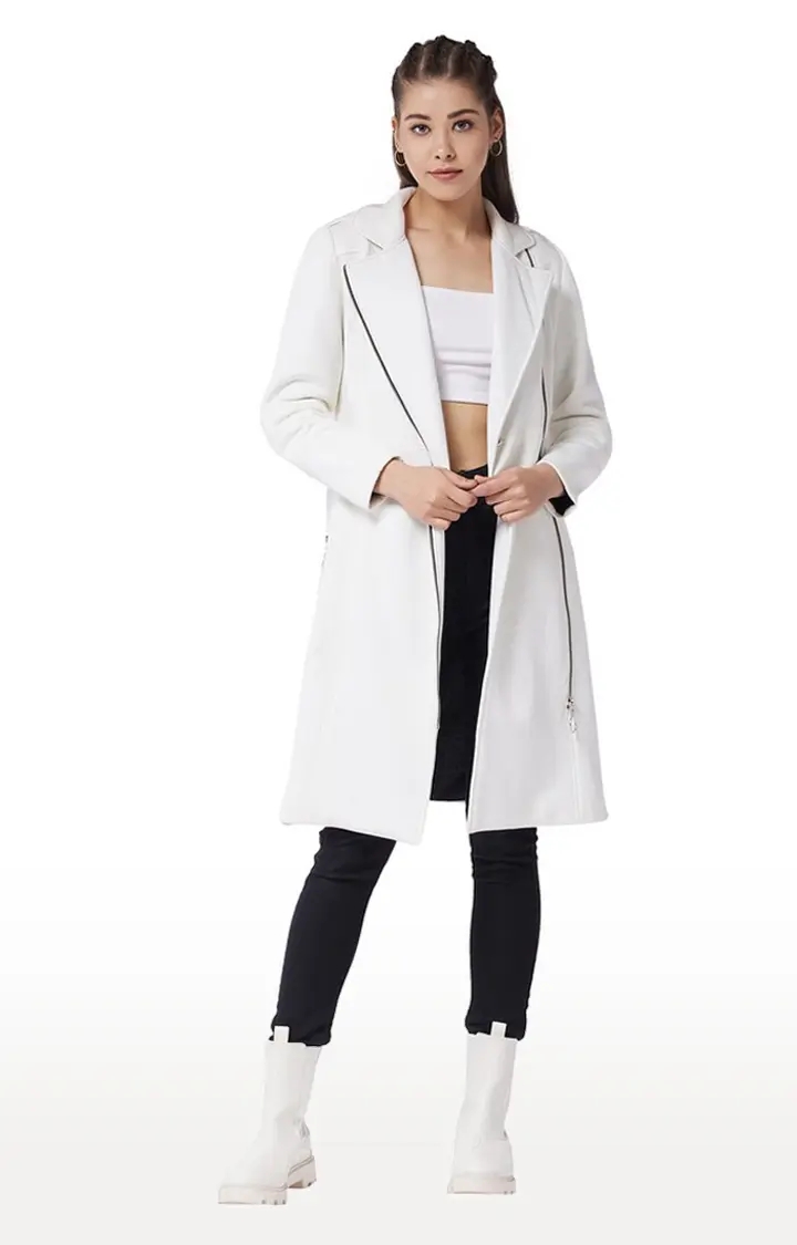 Buy online Women White Polyester Fur Jacket from jackets and blazers and  coats for Women by Crimsoune Club for ₹1879 at 60% off | 2024 Limeroad.com