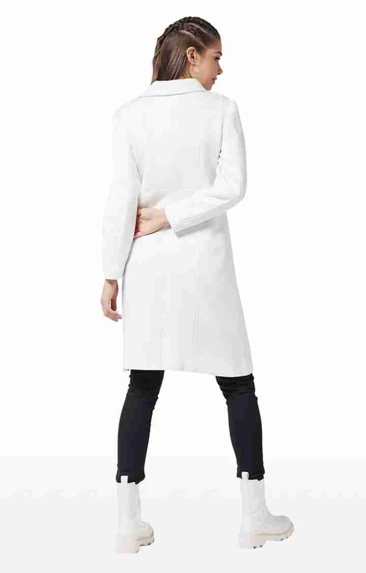 Women's White Polycotton SolidCasualwear Western Jackets