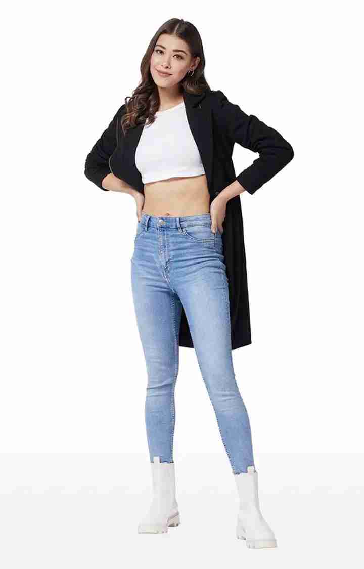 Women's Black Polycotton SolidCasualwear Coat