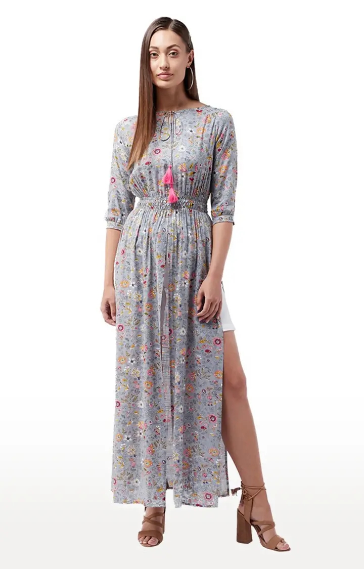 Women's Multi Rayon FloralCasualwear Maxi Top