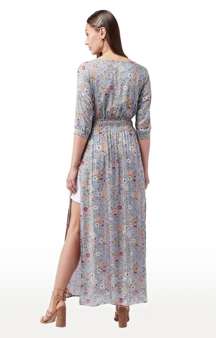 Women's Multi Rayon FloralCasualwear Maxi Top