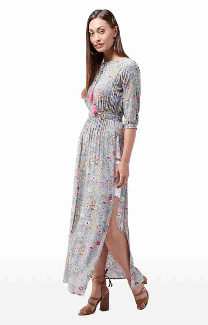 Women's Multi Rayon FloralCasualwear Maxi Top