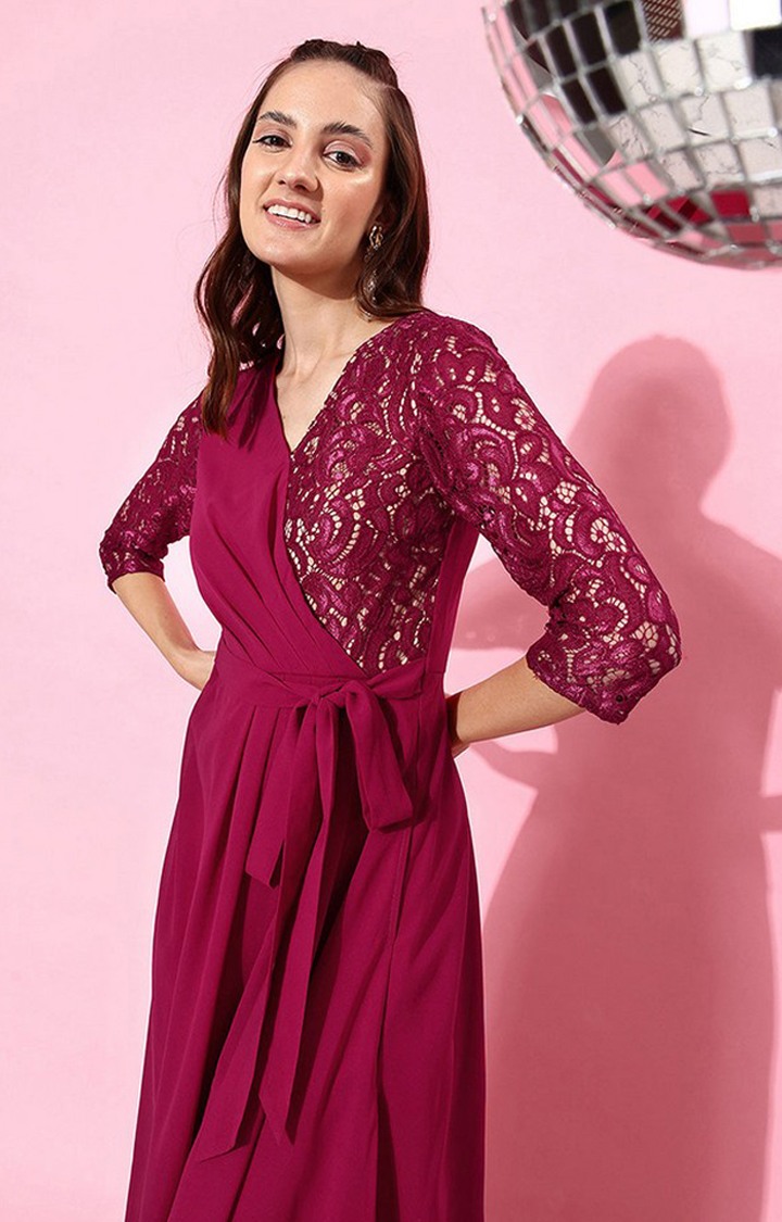 Women's Pink Georgette  Dresses