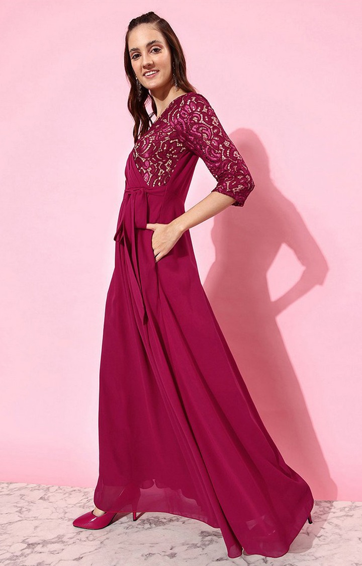 Women's Pink Georgette  Dresses