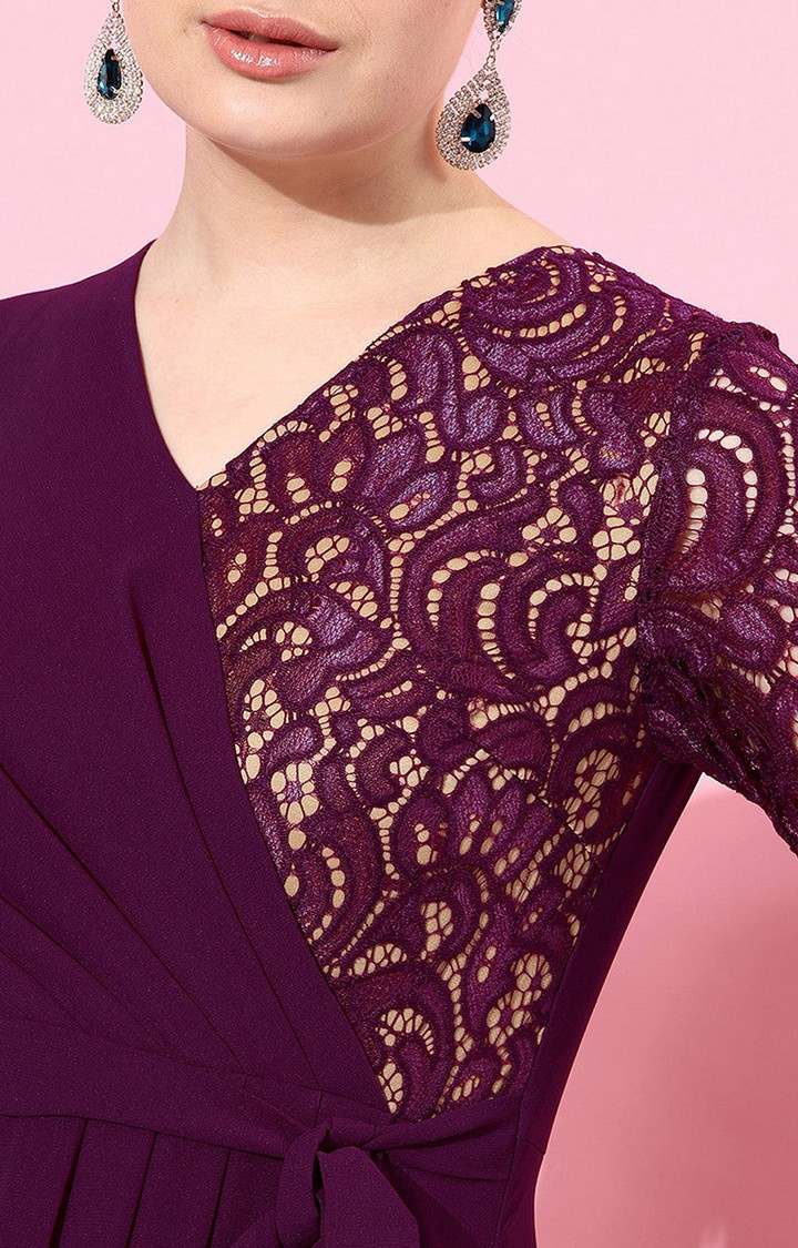 Women's Purple Georgette  Dresses