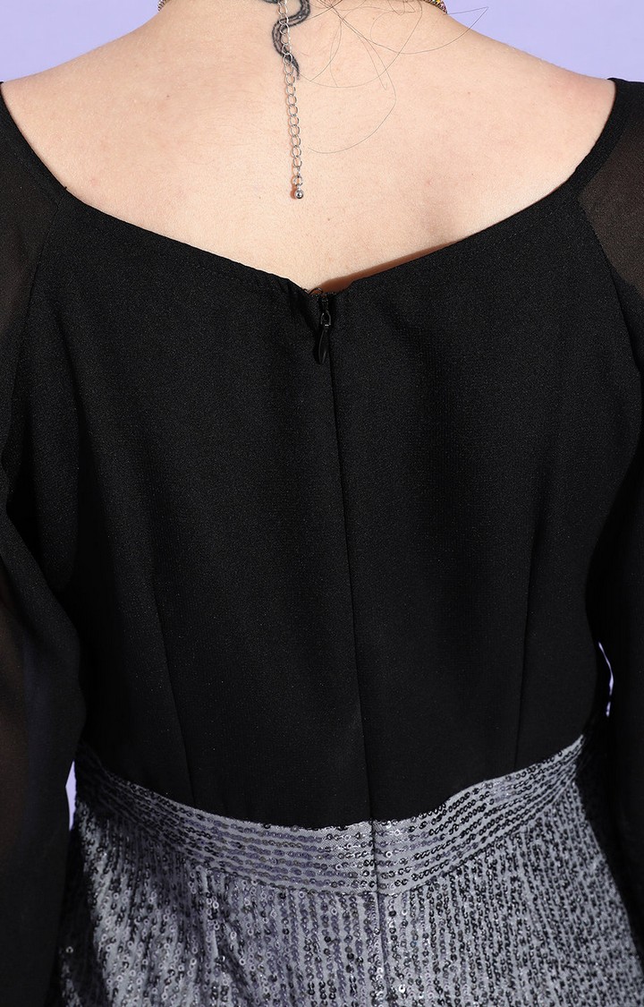 Women's Black Polyester  Jumpsuits