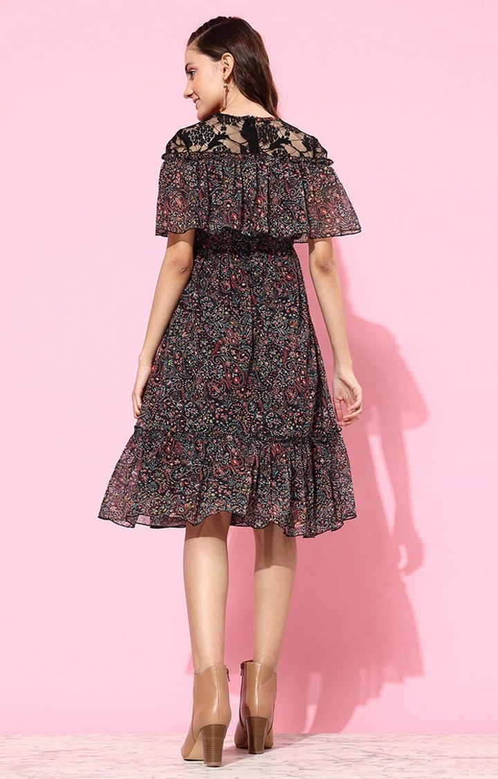 Women's Multi Polyester Casualwear Tiered Dress