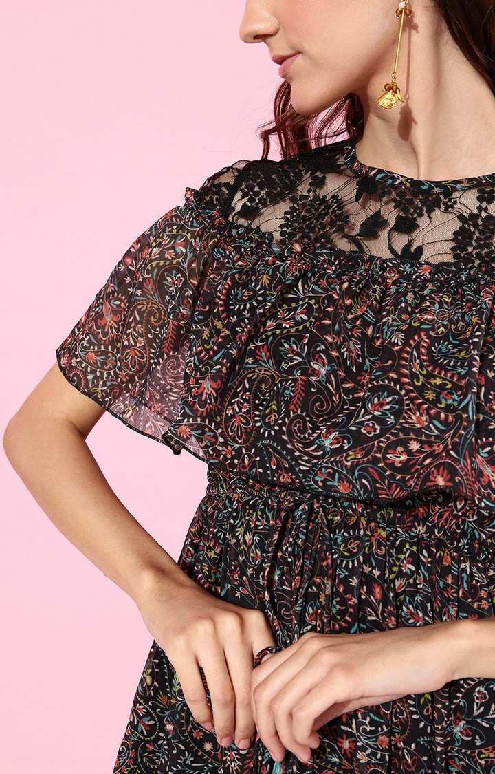 Women's Multi Polyester Casualwear Tiered Dress