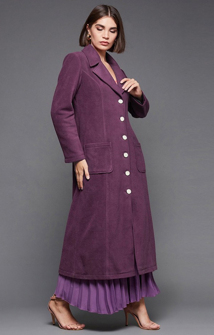 Women's Purple Polyester  Western Jackets