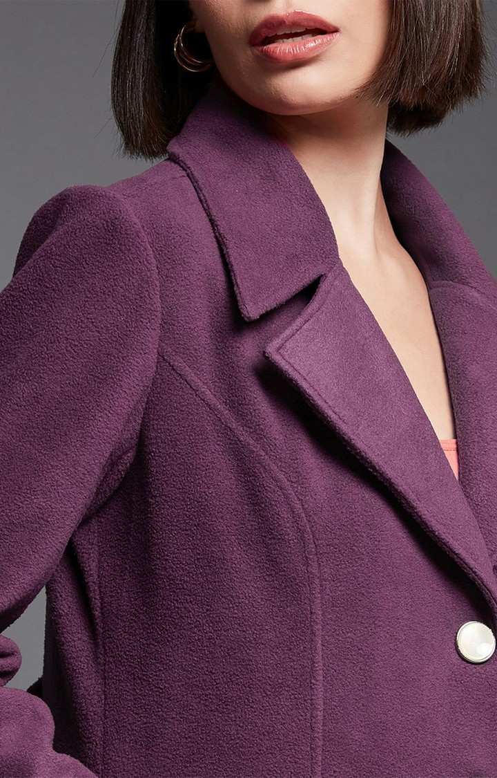 Women's Purple Polyester  Western Jackets