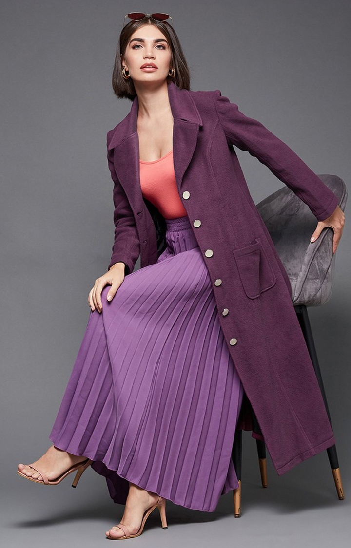 Women's Purple Polyester  Western Jackets