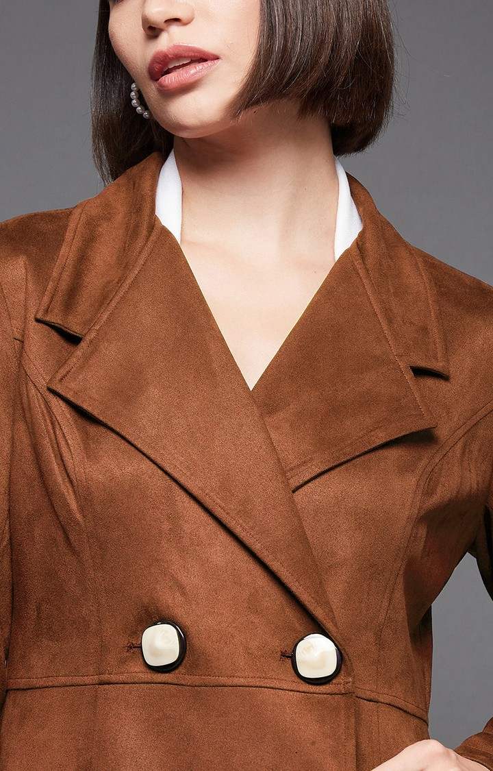 Women's Orange Polyester  Western Jackets