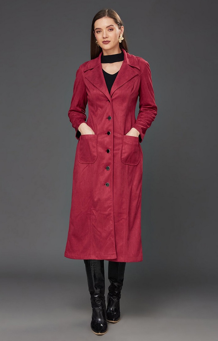 Women's Red Polyester  Western Jackets