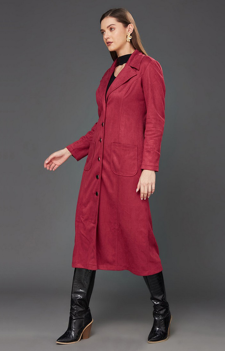 Women's Red Polyester  Western Jackets