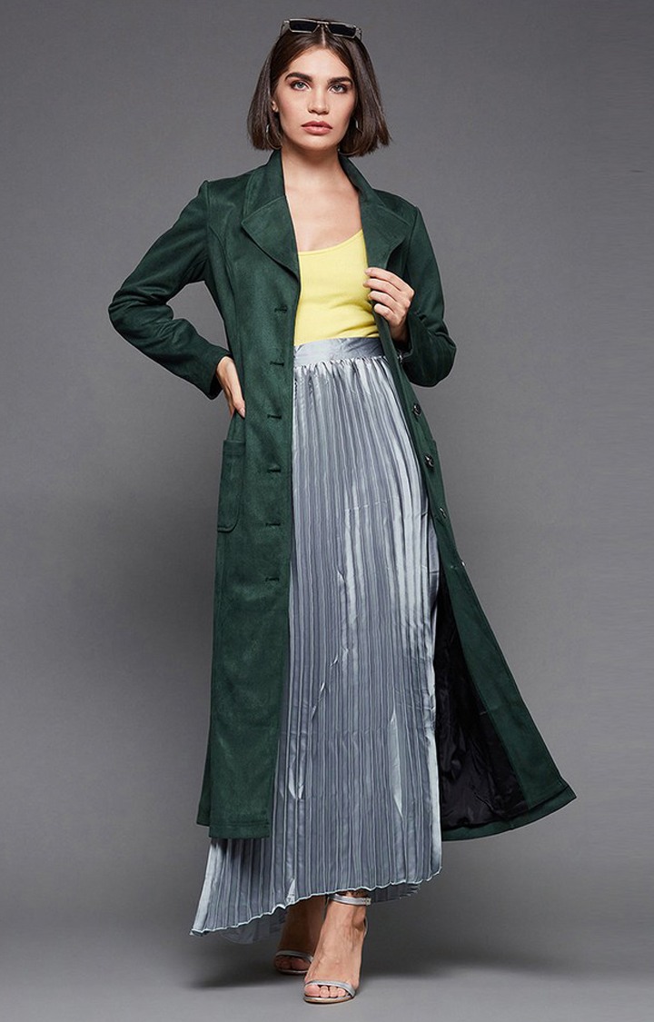 Women's Green Polyester  Western Jackets