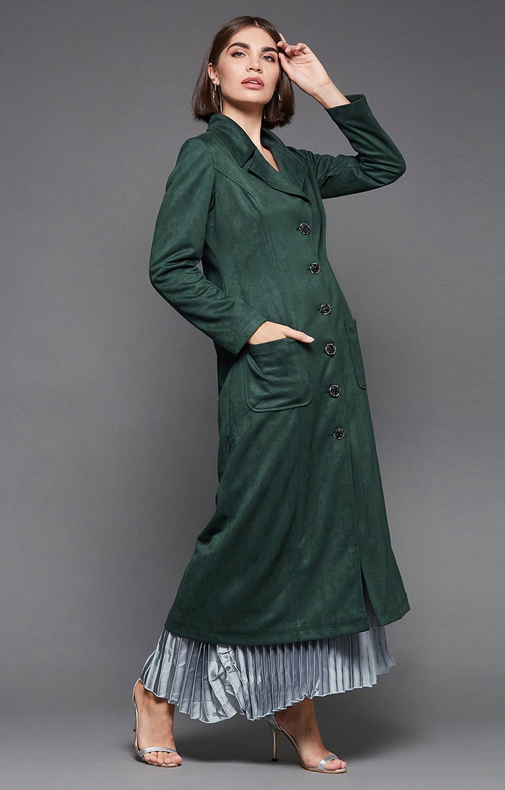Women's Green Polyester  Western Jackets