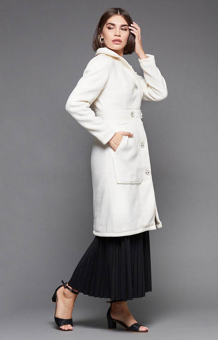 Women's White Polyester  Western Jackets