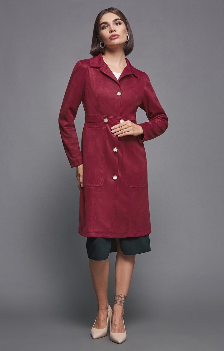 MISS CHASE | Women's Red Polyester  Western Jackets