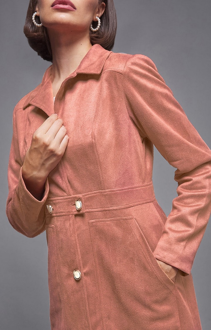 Women's Pink Polyester  Western Jackets