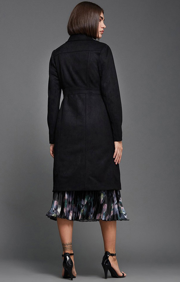 Women's Black Polyester  Western Jackets