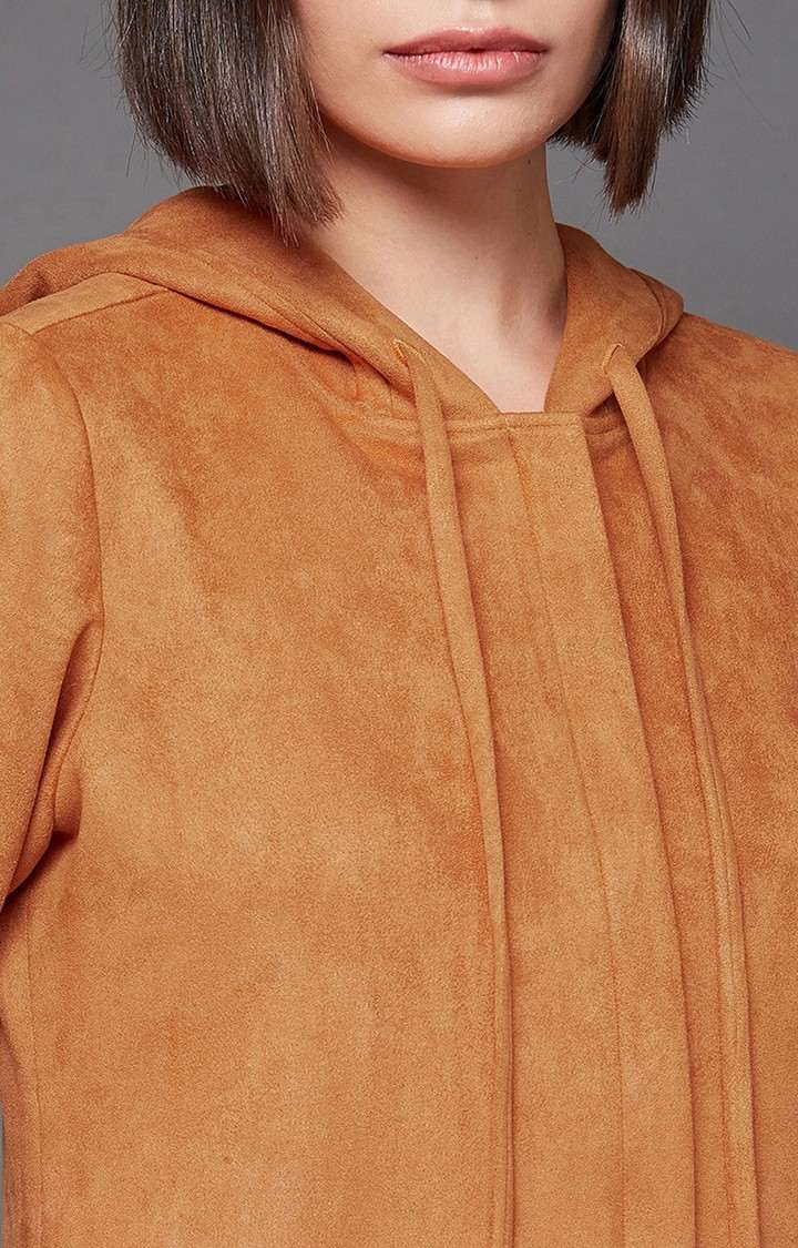Women's Orange Polyester  Western Jackets