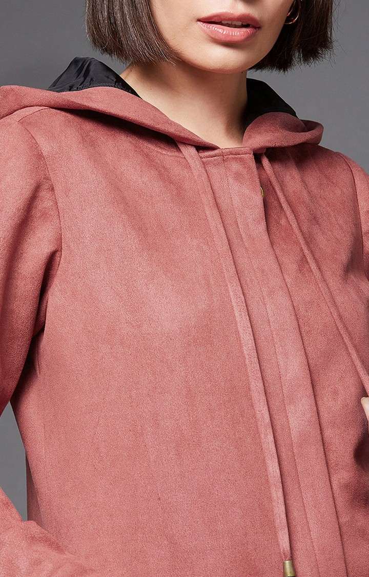 Women's Pink Polyester  Western Jackets
