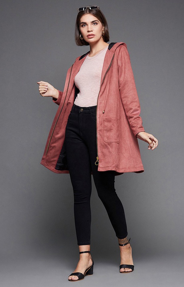 Women's Pink Polyester  Western Jackets