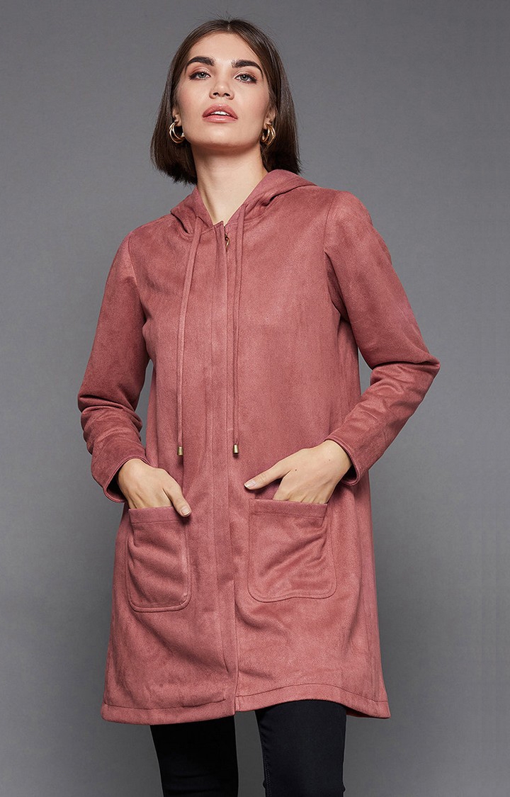 MISS CHASE | Women's Pink Polyester  Western Jackets
