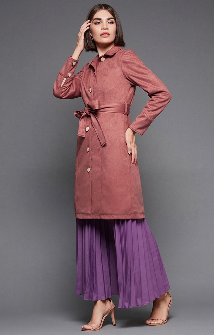 Women's Pink Polyester  Western Jackets
