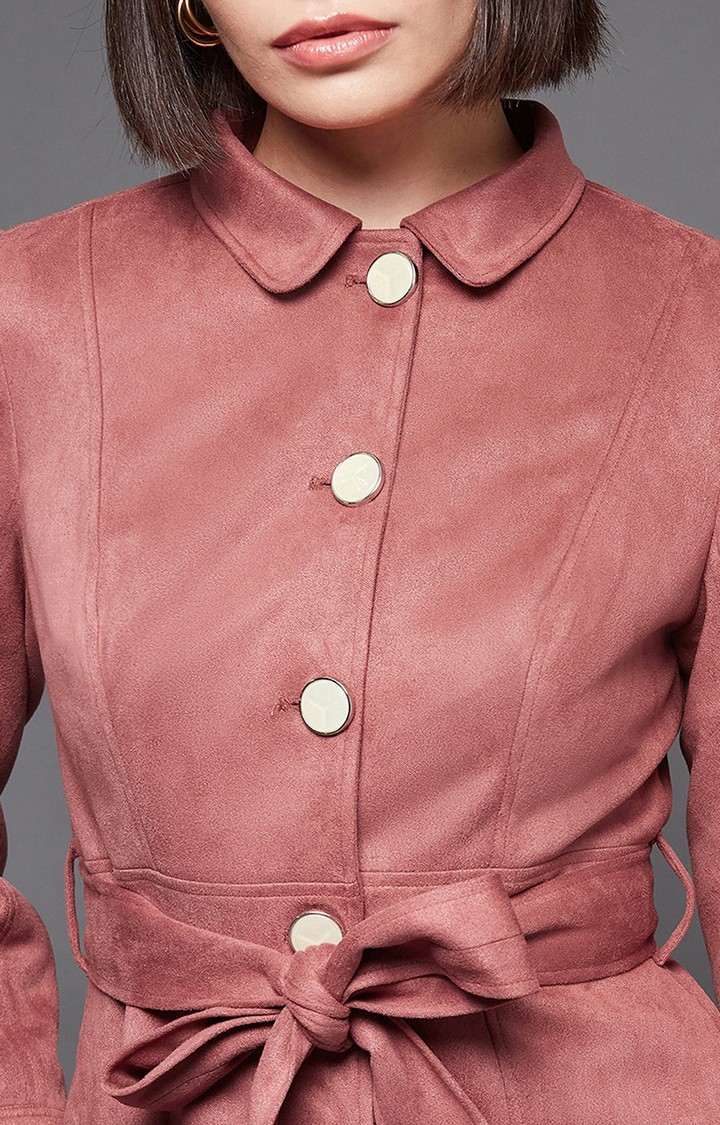 Women's Pink Polyester  Western Jackets