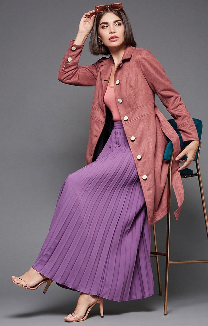 Women's Pink Polyester  Western Jackets