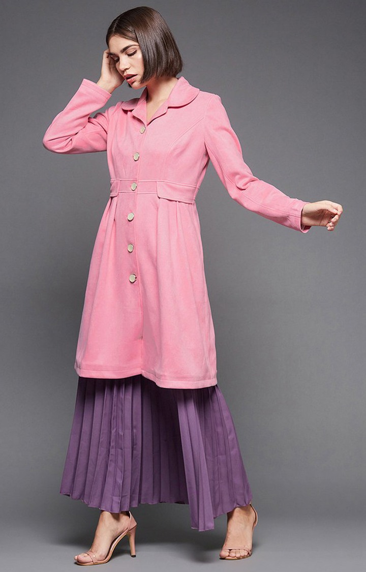 Women's Pink Polyester  Western Jackets