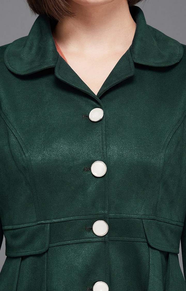 Women's Green Polyester  Western Jackets