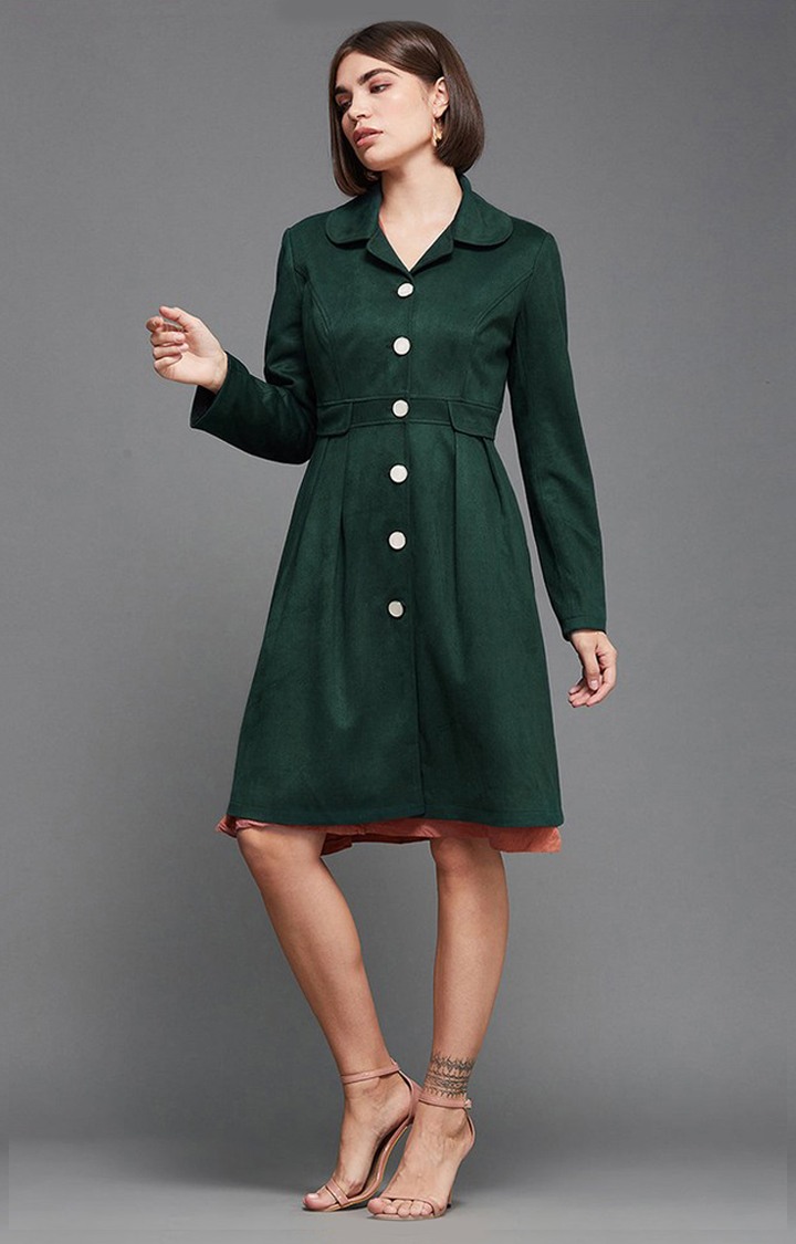Women's Green Polyester  Western Jackets
