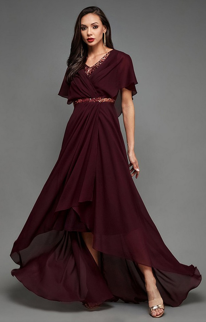 Women's Red Georgette  Dresses