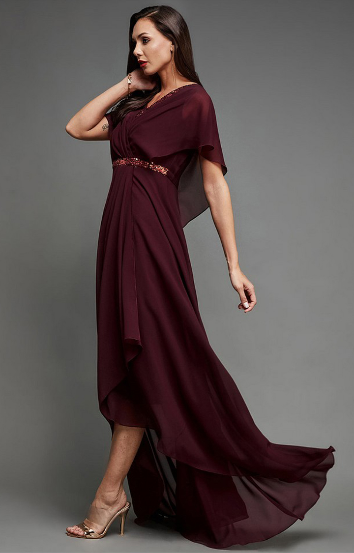 Women's Red Georgette  Dresses