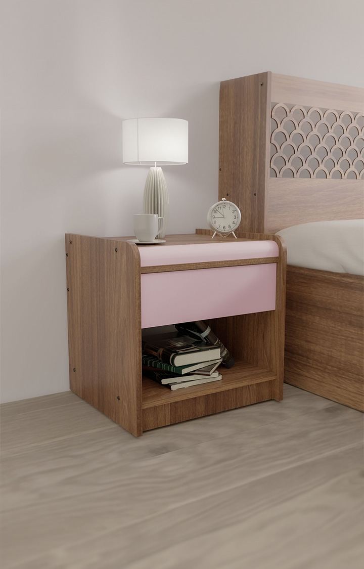 neudot LIXO BST Engineered Wood Bedside Table - Leon Teak (DIY)