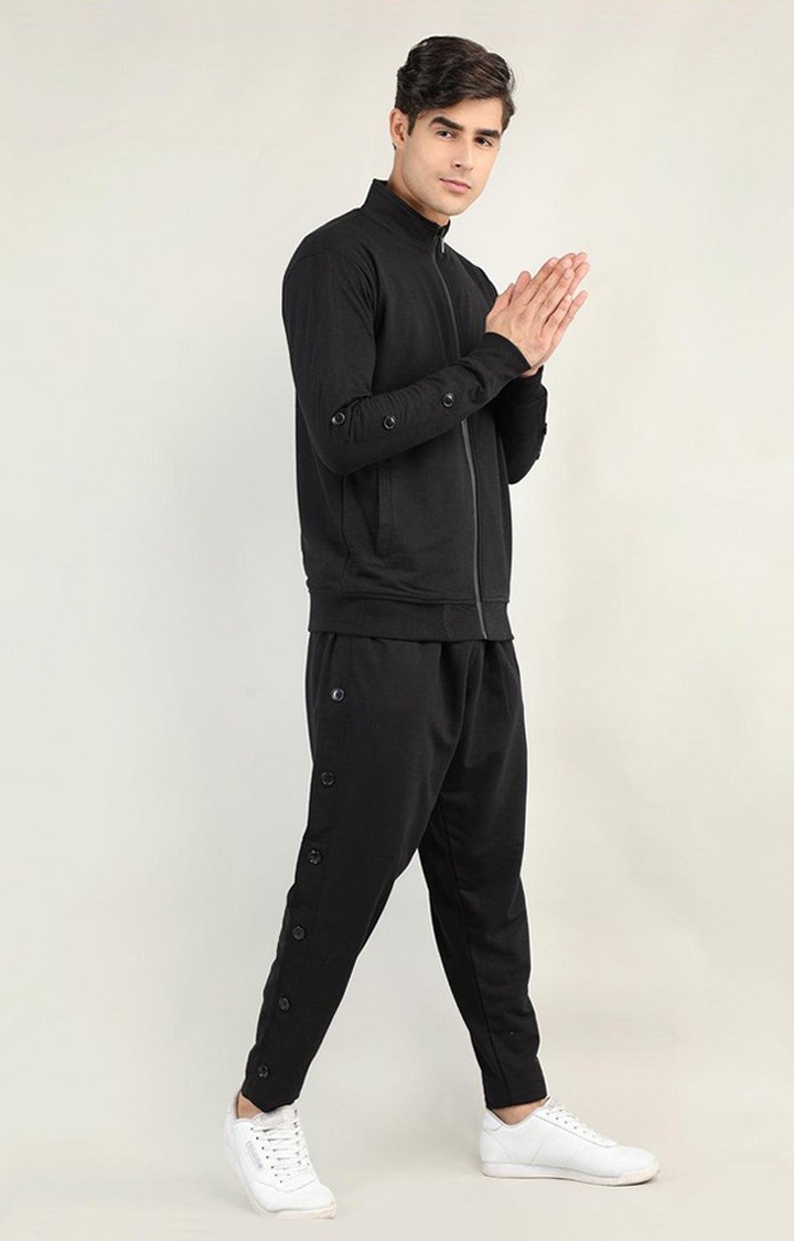 Mens black online cotton tracksuit