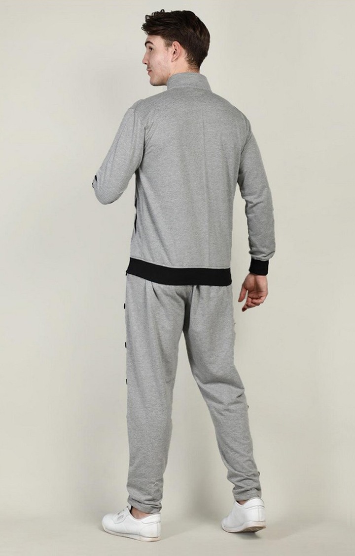 Mens grey cotton tracksuit new arrivals