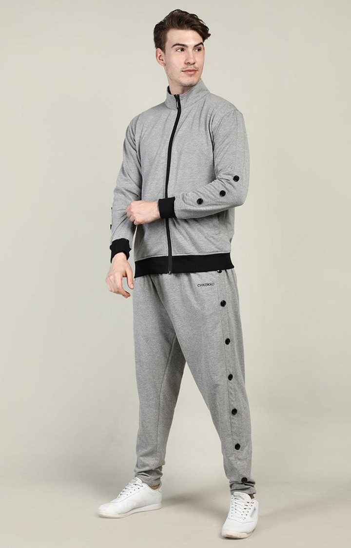Mens grey cotton tracksuit new arrivals