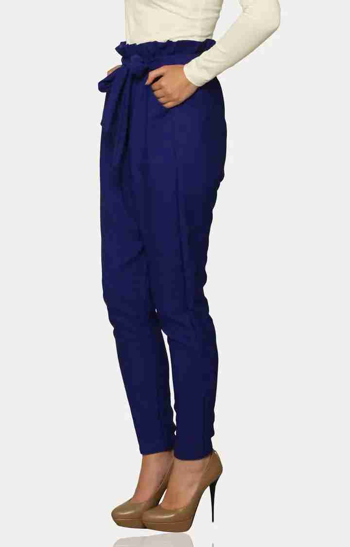 Women's Blue Solid Culottes