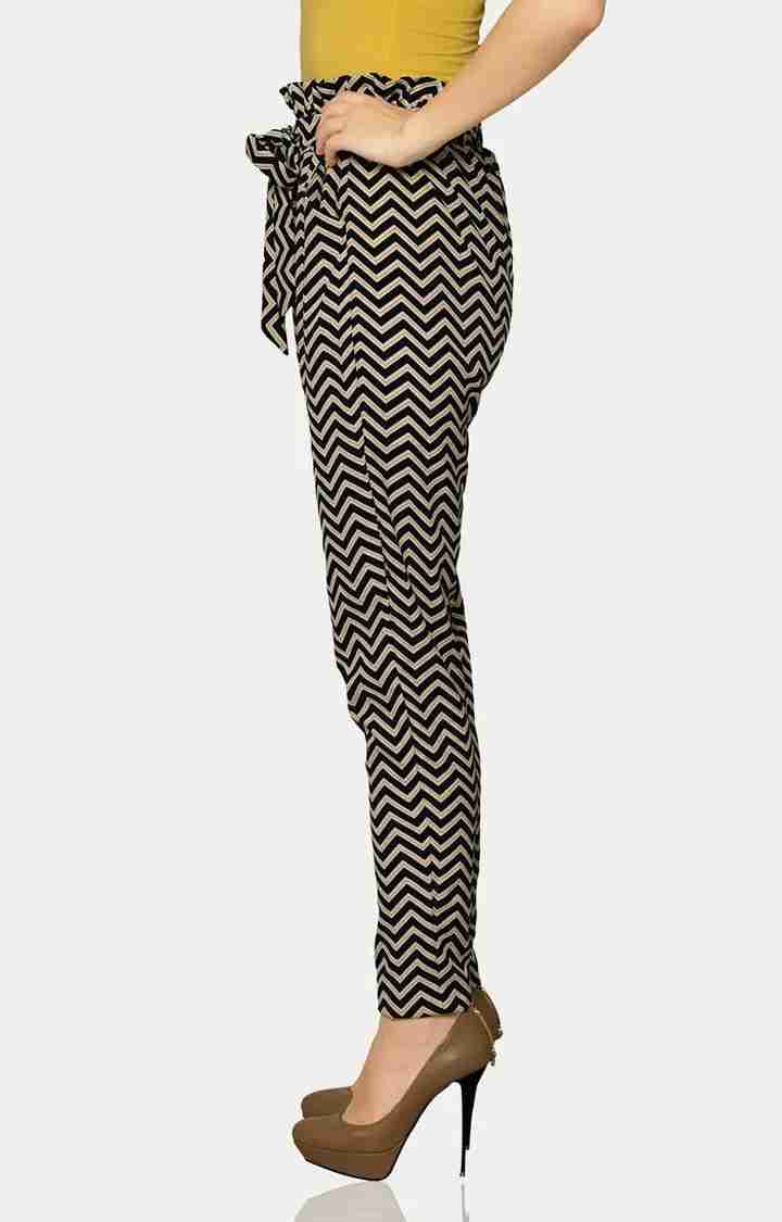 Women's Black Striped Culottes