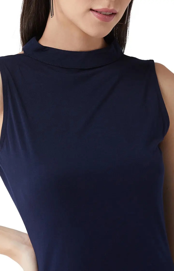 Women's Blue Cotton SolidEveningwear Gowns