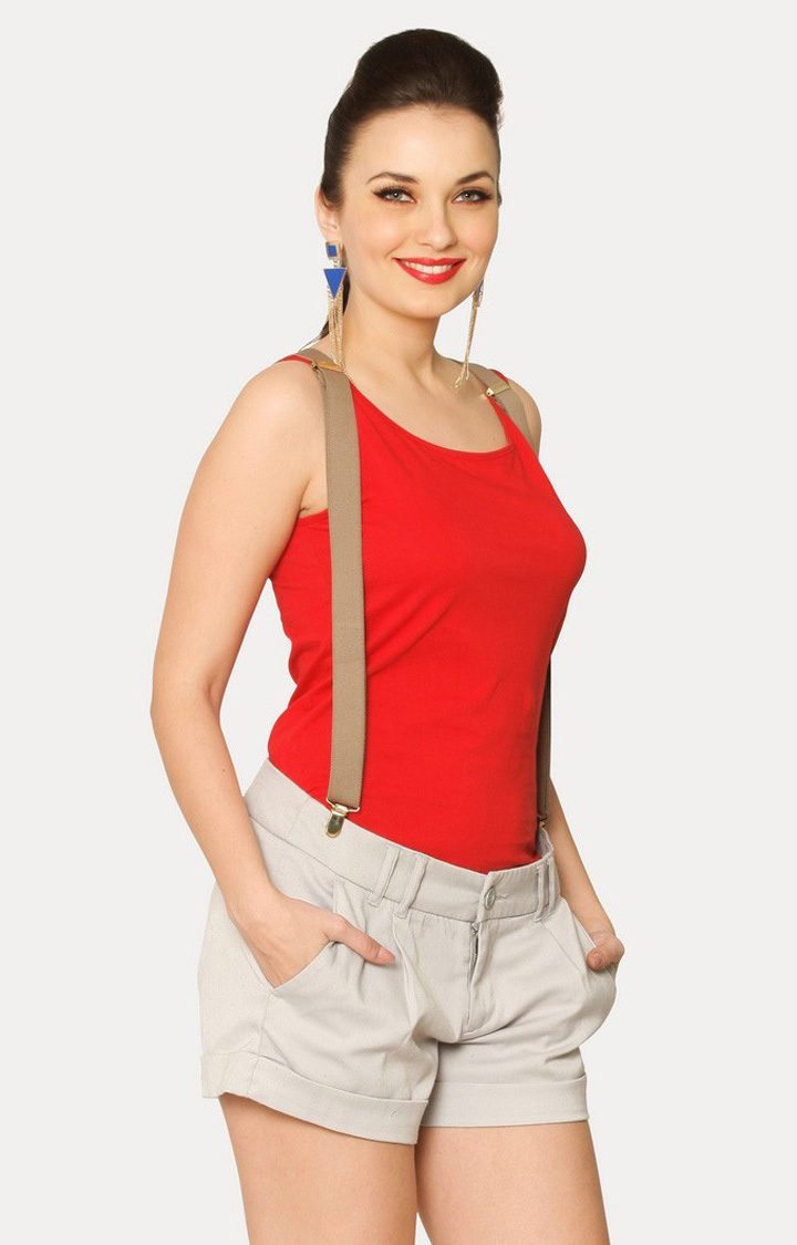 Women's Orange Viscose SolidCasualwear Regular T-Shirts