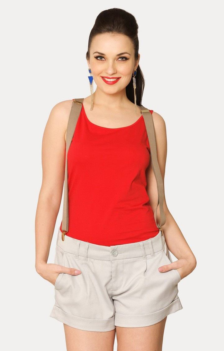 MISS CHASE | Women's Orange Viscose SolidCasualwear Regular T-Shirts