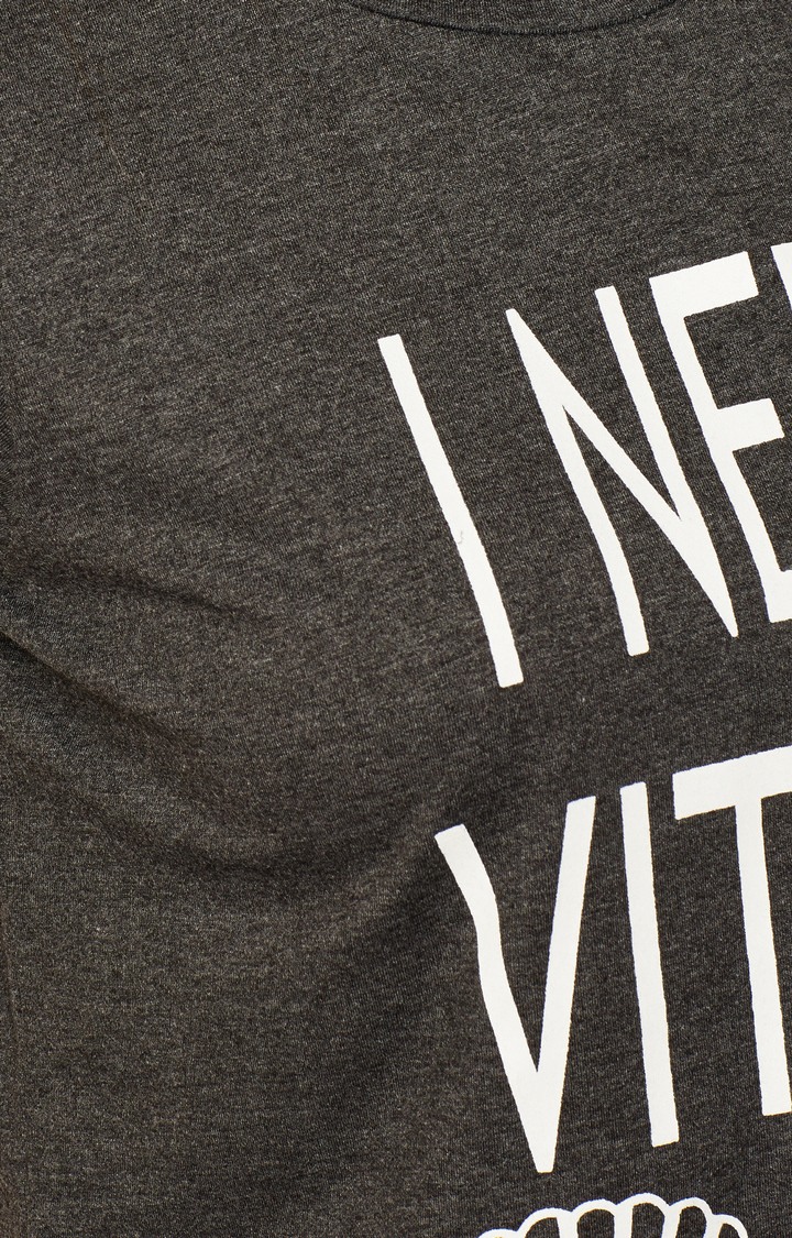 Women's Grey Cotton PrintedCasualwear Regular T-Shirts